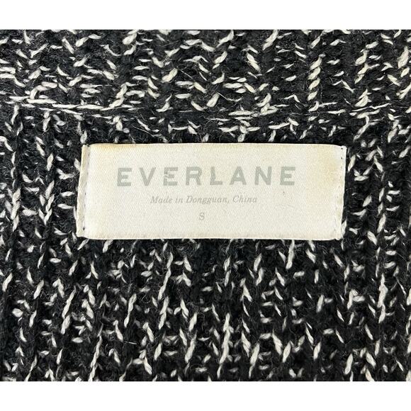 Everlane Wool Full Zip Sweater Jacket Chunky Marled Black Cardigan Size Small - Picture 7 of 8